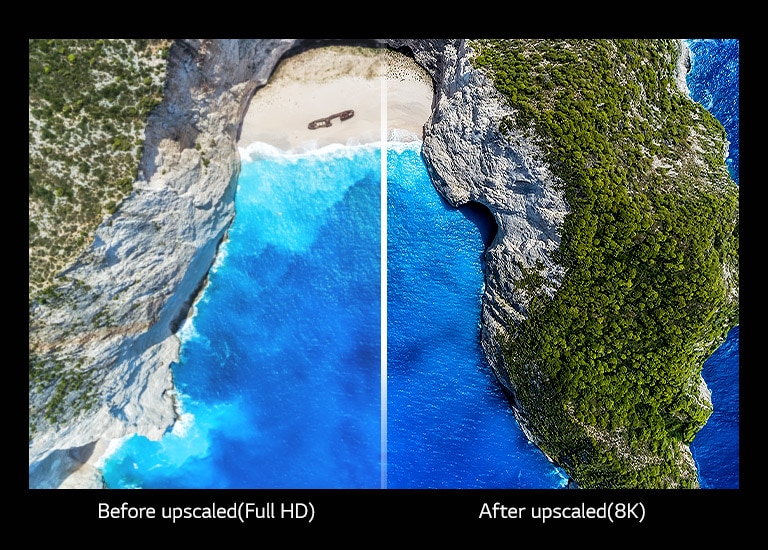 Comparison of nature  before and after upscaling