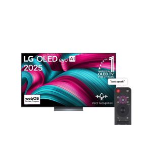 تلفزيون LG OLED evo AI C5 مقاس 83 بوصة بدقة 4K 144Hz ومدعوم بجهاز التحكم AI Magic remote وواجهة webOS25 طراز عام 2025
