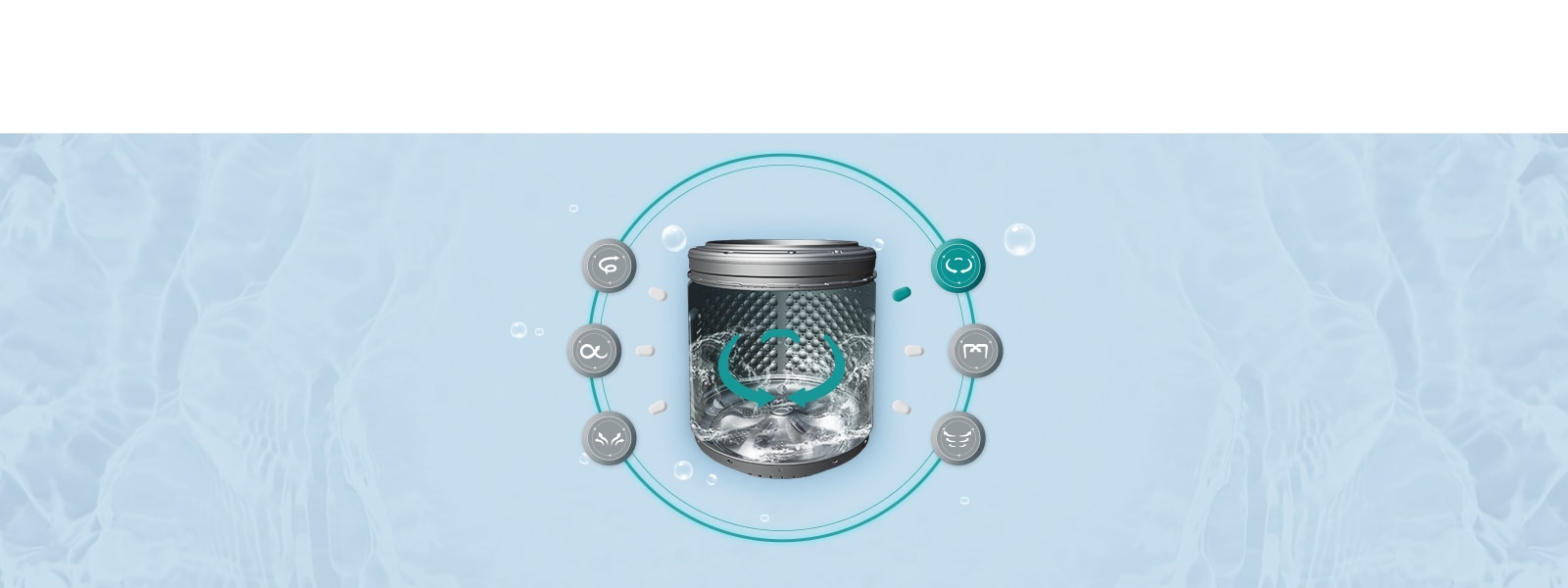 <p>Rubbing motion : Rotates left and right to rub fabric against the surface of the drum </p>